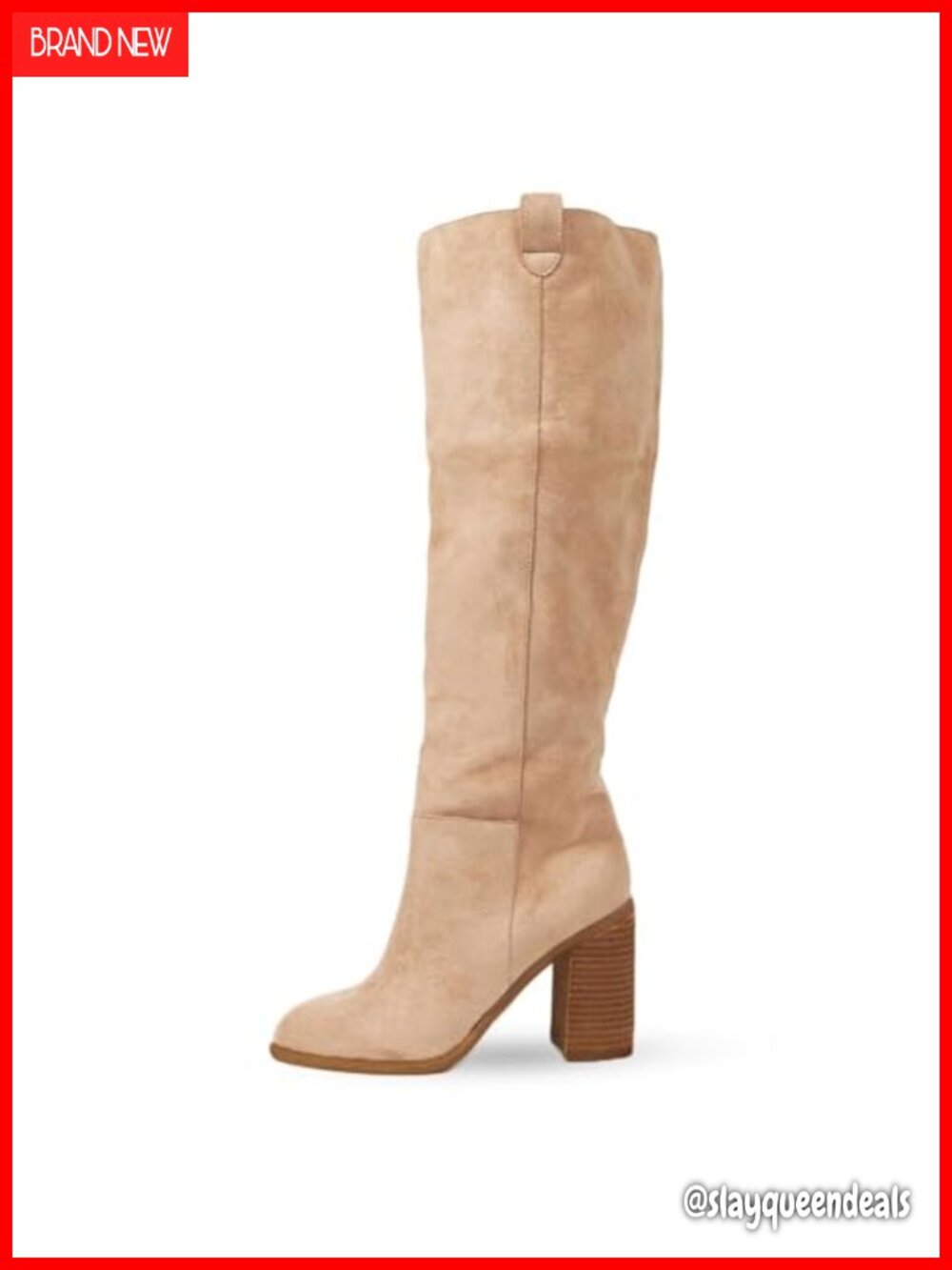 Suede Knee High Boots Tall Slouch Chunky Heel Fall Women
